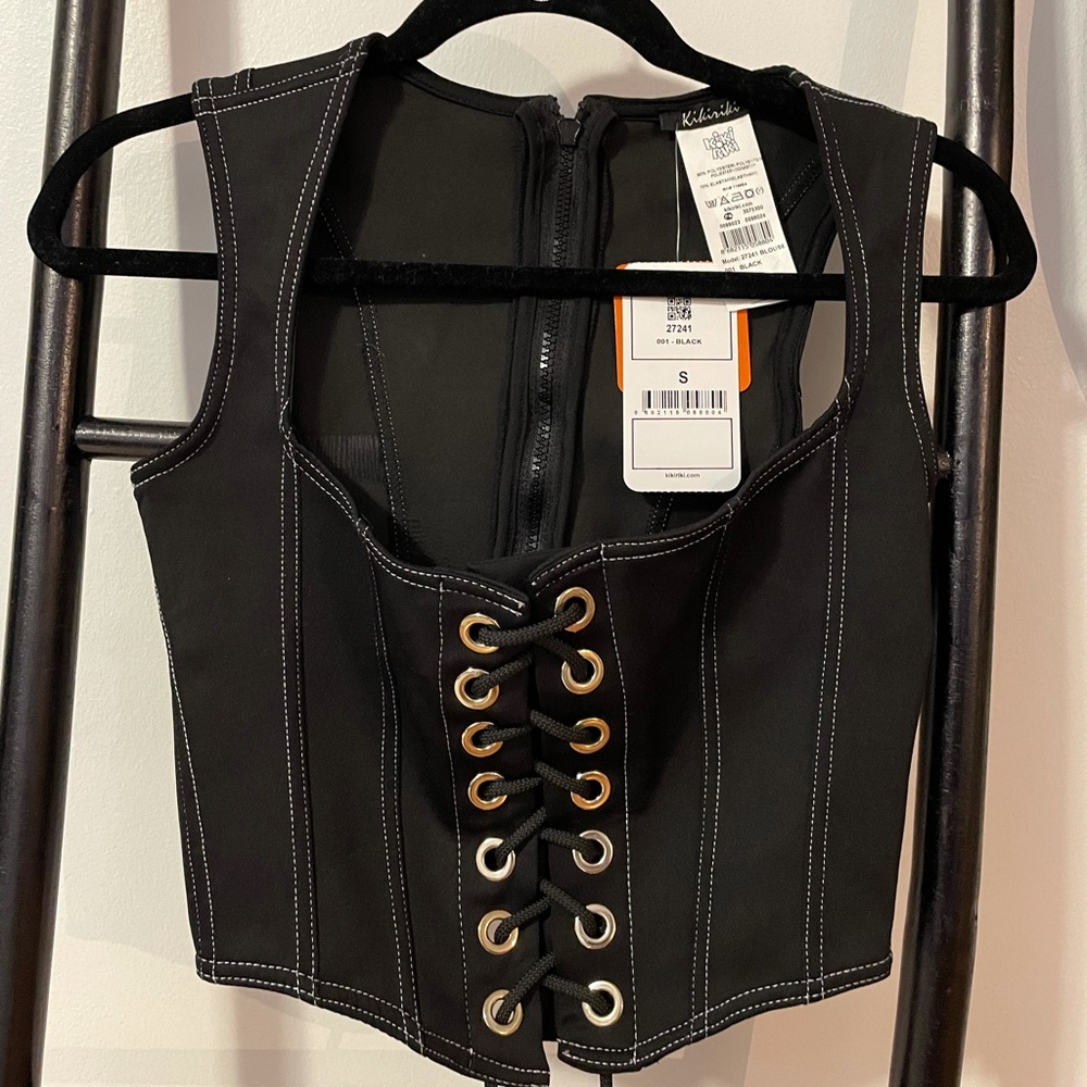 Black Corset Crop Top